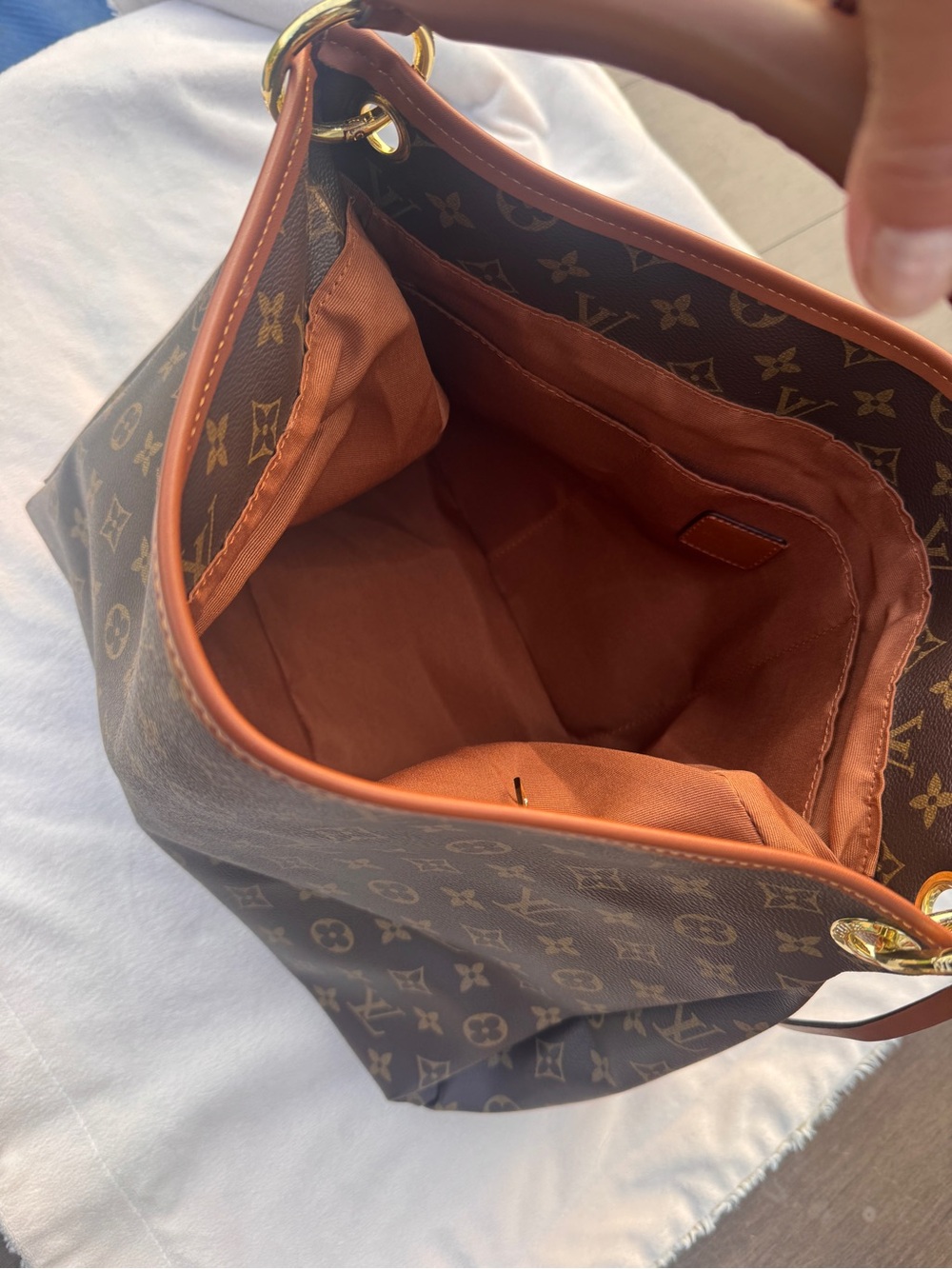 Louis Vuitton Monogram Canvas Shoulder Bag in Brown and Tan - Picture 7 of 10